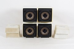 Vintage BOSE AM-5 Speakers Accustimass Cube System White TESTED WORKING