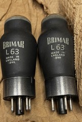VERY RARE NOS GLASS TUBES MATCH PAIR L63 / 6J5G BRIMAR VINTAGE 1950&rsquo;S [] GETTERS
