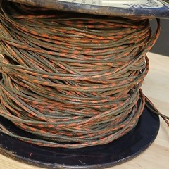 Partial Roll Western Electric 20 Gauge Cloth Covered Wire Double Strand REDBLACK