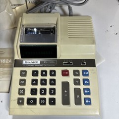 Vintage Sharp Calculator EL-1182A With Box And Paper