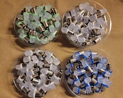 (15)FROSTED BAYONET 6.3V-8V LED LAMPS /#44 #47 #1847 #1866 Bulbs- COLOR CHOICE!