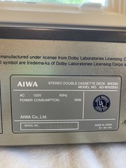 Vintage Aiwa WX 220 Stereo Dual Cassette Deck