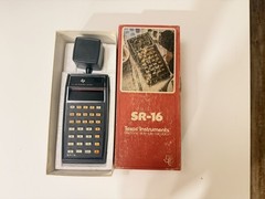 Texas Instruments SR-16 Vintage Working Original Box Paper Work and Receipt Rare