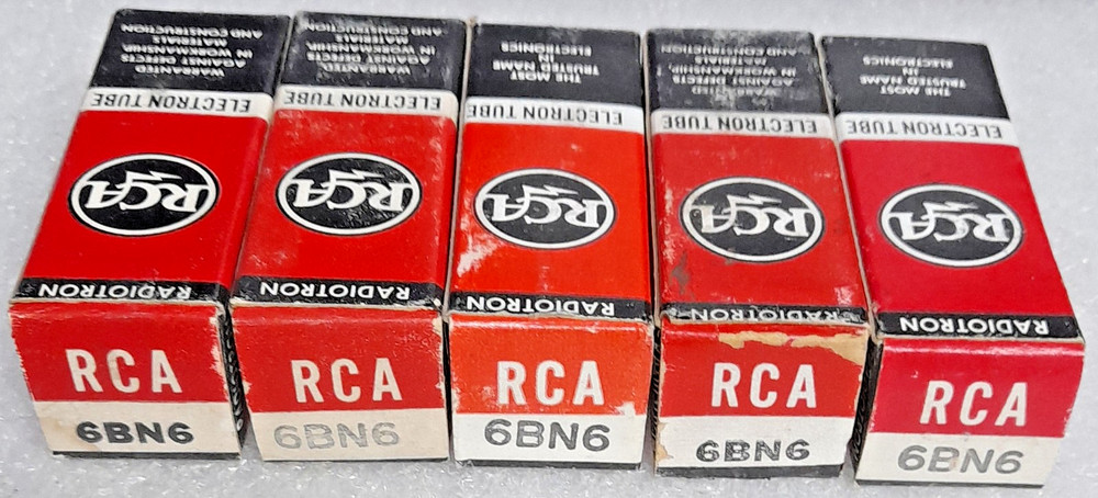 5 6BN6 RCA Vacuum Tubes, appears to be NOS, untested