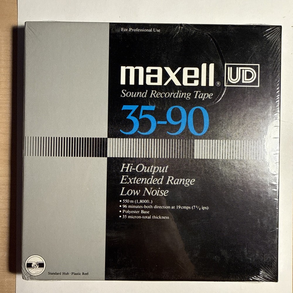 Maxell UD Sound Recording Tape 35-90 Reel to Reel Tape – 1800ft New/Sealed VTG