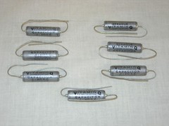 (7) .1uF 400V Sprague « Vitamin Q » Paper-in-oil Capacitors, 96P10404S2