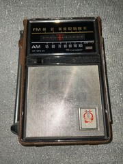 General Electric AM/FM Radio AM/FM Leather Case P-975B Tested Working See Video