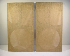AR-2AX SPEAKER GRILL PAIR (ORIGINAL FABRIC AND WOOD FRAME VERY CLEAN) LG*****