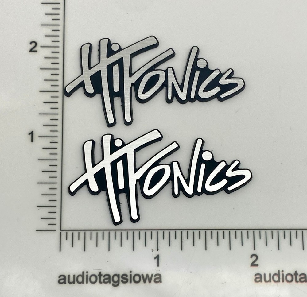 Hifonics Speaker Badge Logo Emblem Custom Incised Acrylic PAIR