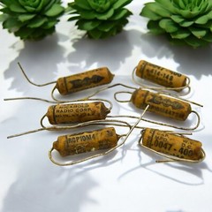 TSC .001 MFD 600V Paper Capacitors Set of 6 • Stratfield Co. USA • Vintage