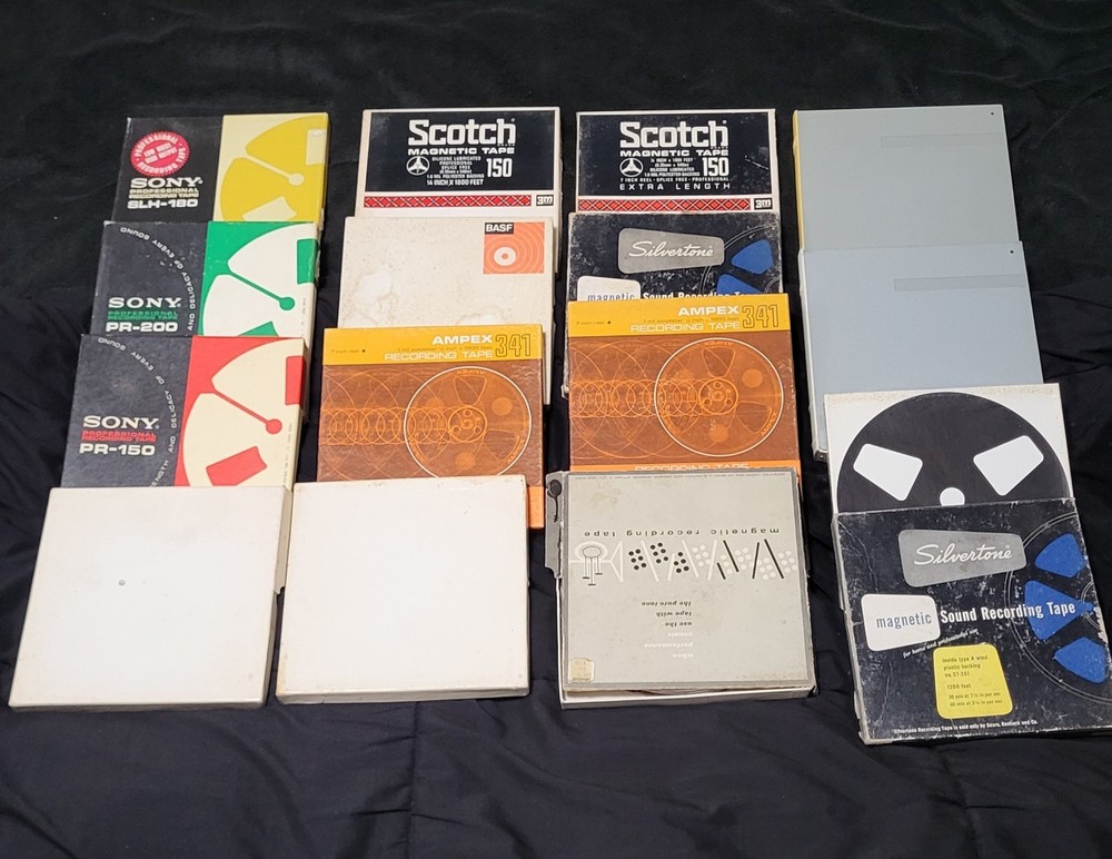 Lot of 16 Vintage Used 7&Prime; Reel to Reel Tapes Sony Scotch Basf etc. #216