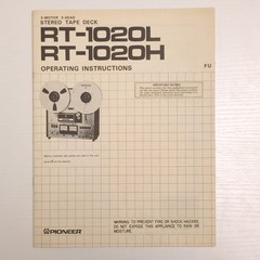 Pioneer RT-1020L RT-1020H Stereo Tape Deck Operating Instructions Manual