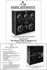 1922 Boston Scale & Machine Radio Receiving Set * Type 105 Tuner & Type 100 DA