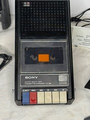 Sony TC-66 Portable Cassette Recorder w/ Original Case & Accessories – Powers on