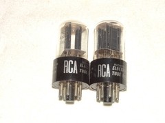 2 x 6sn7gtb RCA Tubes*Black Plates-D*Clear Glass*Very Strong Matched Pair*#14