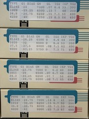 NOS QUAD Rohre RFT (Germany) EL34 Tubes Test Results: G1 Bias/Gm/GL/IKP/VG2