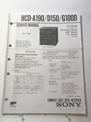 ORIGINAL SERVICE MANUAL & SCHEMATIC SONY HCD-A190/D150/G1000 D779