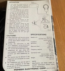 NOS Vintage Pioneer headphones se 650