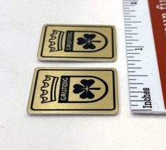 Grundig Speaker or Radio Badge Logo Custom Made Aluminum PAIR