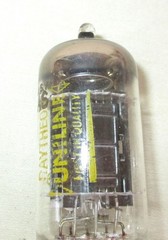 Tung Sol & Raytheon 12AX7 Tubes Long Gray Ribbed Plate 1 D & 1 O Getter Pair