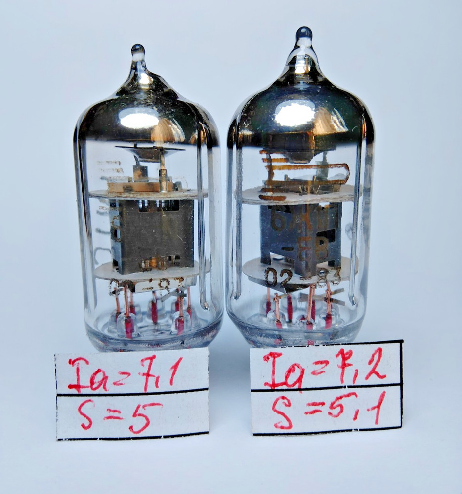 2 pcs 6J1P-EV New Voskhod Tube EF95 6F32 6AK7 5654 Matched Pair, Same Date 02.83