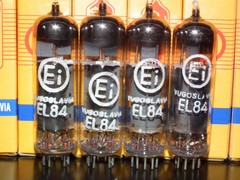 EL84 6BQ5 Tungsram Hungary – NOS platinum matched quad from 70s NOS NIB EI Boxes
