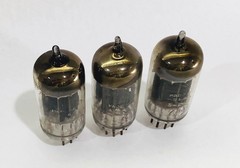 Matched 3 RCA 12AU7 Long 17mm Plates Angled D Getter Tubes 300B SE Amp *Test NOS