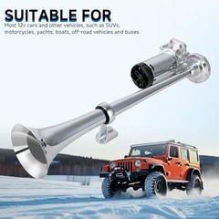 Air Horns for Truck Super Loud Train Horn Kit Silvery（Integrated Trumpet Horn）