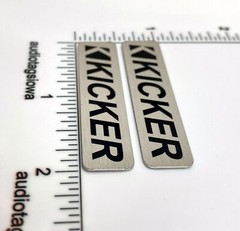 Kicker Speaker Badge 2&Prime; Silver Pair Logo Emblem Custom Made Aluminum