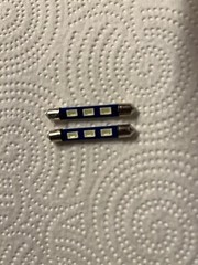 (2) 90X, 90T, 90R, COOL BLUE 43MM-6.3V-LED FESTOON LAMP/tube tuner Fisher Bulbs