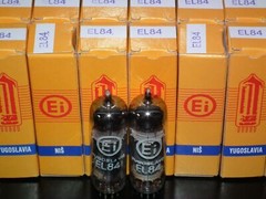 EL84 6BQ5 Tungsram Hungary – NOS platinum matched pair from 70s NOS NIB EI Boxes