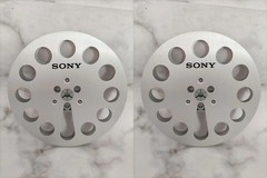 One pair silvery TAPE REEL Sony 7&Prime; inch Light Metal Aluminum Take Up Reel