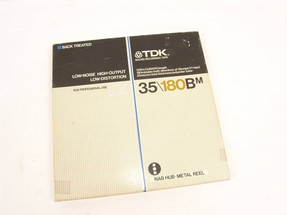 TDK LX 35/180BM Reel to Reel Pro Audio Tape 1/4&Prime;x3600&prime; 10.5&Prime; Metal Reel NAB Hub