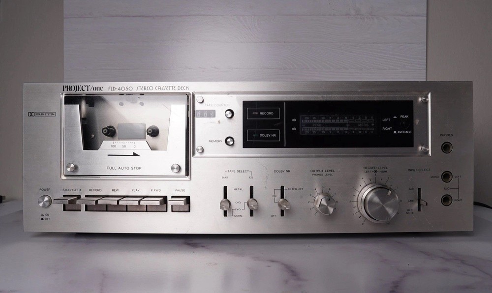 Vintage Project/One FLD-4050 Stereo Cassette Deck Silver Face Tested Works Japan