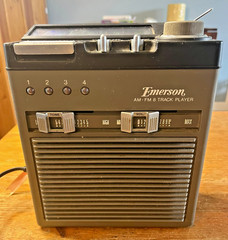 Vintage Emerson PTA-129A AM/FM Radio 8 Track Player Portable Midcentury