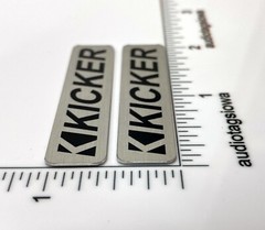 Kicker Speaker Badge 2&Prime; Silver Pair Logo Emblem Custom Made Aluminum