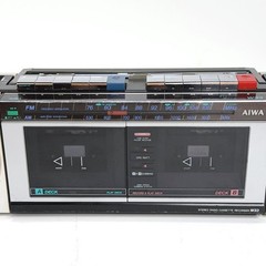 AIWA CS-W33 Stereo Double Cassette Deck Radio Recorder AM FM Dubbing Working