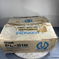 Vintage Pioneer PL-518 Direct Drive Turntable Original Box Missing Parts ** See