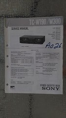 Sony tc-w190 w300 Service Manual schematic Original repair tape player cassette