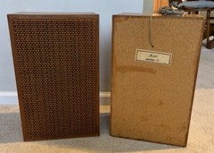 Pair of NICE Vintage Vtg Norelco 55 Tweed Music Speakers Tested LOOK G2U