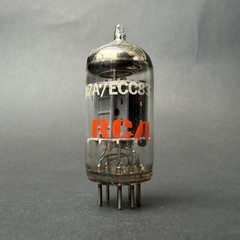 12AX7A ECC83 RCA Tungsram Tube Ribbed Short Plate Cross Top TV7 Test NOS E-110