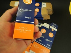 General Electric CARTON BOX for Radio Tubes EL 34-GZ34- 6SN7-120mm x 40mmx 40mm