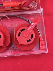 RECOTON ST-106 RED DYNAMIC STEREO HEADPHONES VINTAGE Tested Good Condition