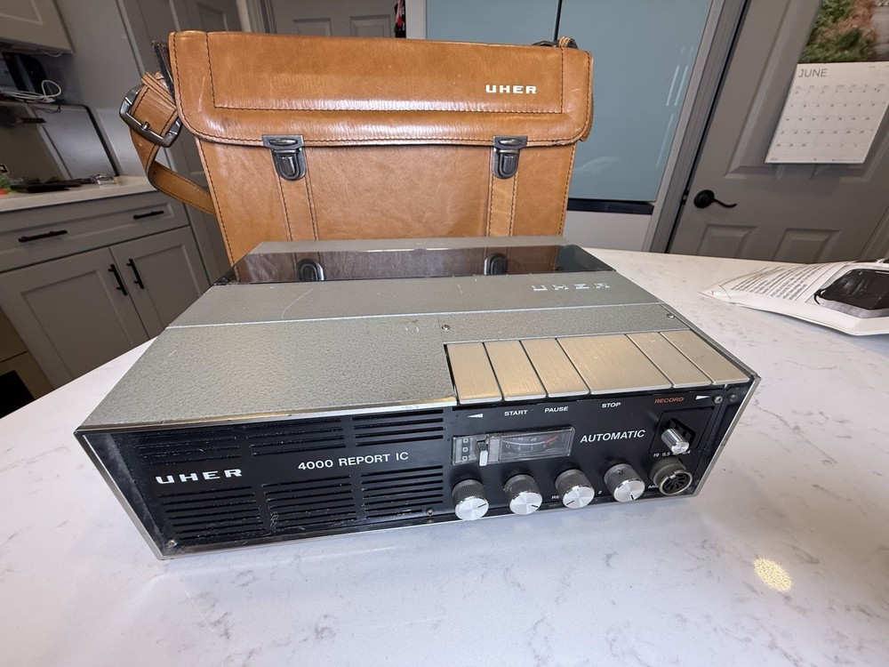 Uher 4000 Report IC Reel to Reel Tape Player/Recorder + Leather Case Parts