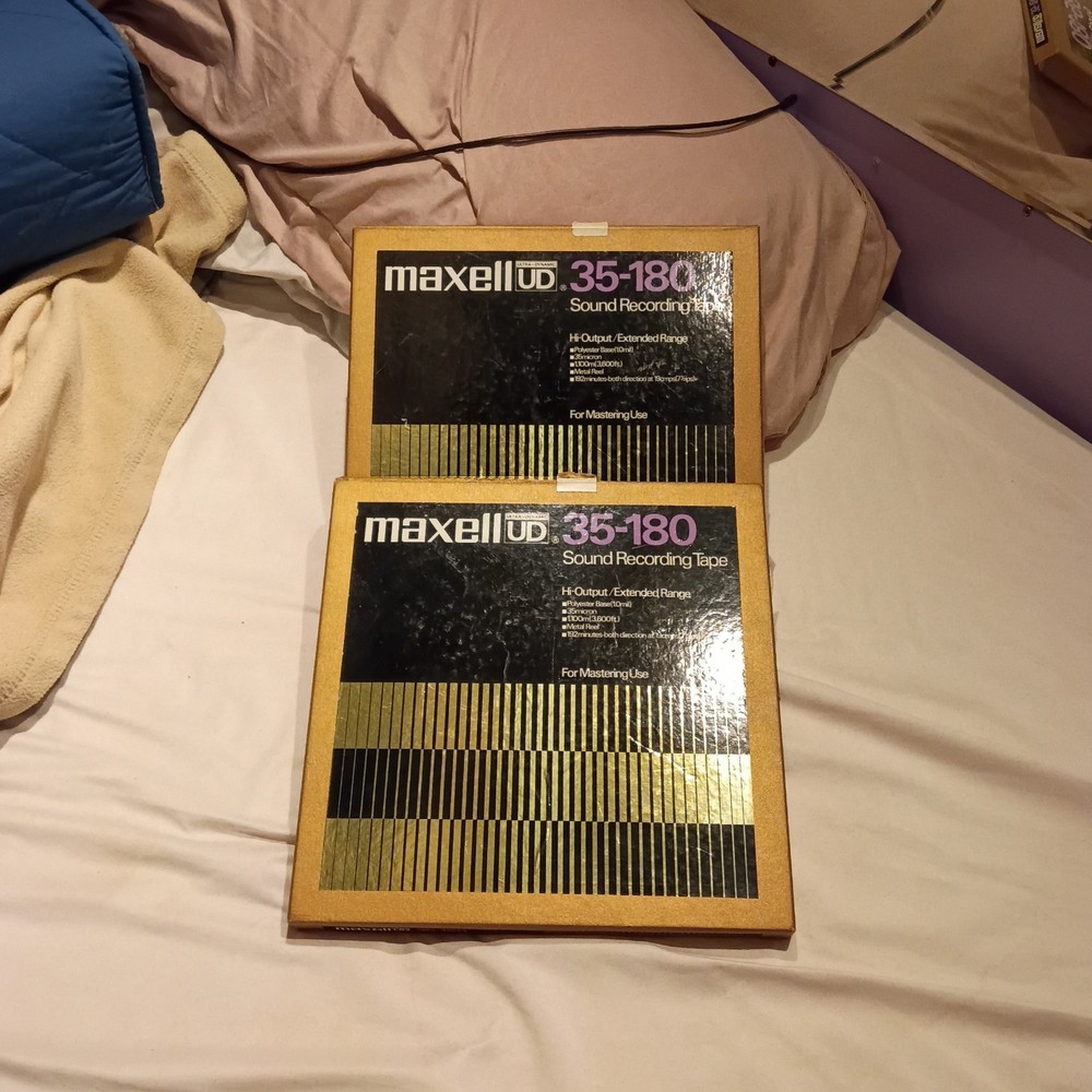 Lot of 2 Maxell UD 35-180 Sound Recording Tapes 3600 10.5 BLANK Reel to Reel