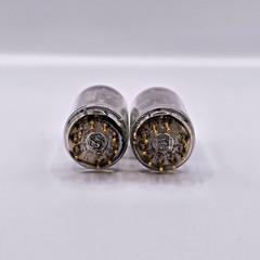 Telefunken 6211 gold pin, strong matched pair same codes, ULM factory, diamond
