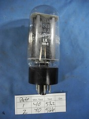 (1) Vintage GE 5U4GA/5U4GB Tube Grey Plates Strong  (TESTED W/ TV-7D/U)