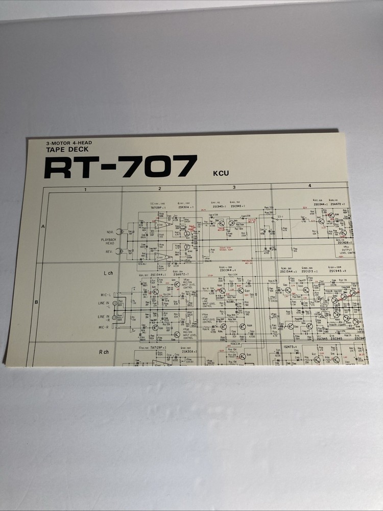 Pioneer RT-707 Schematic Sheet Original