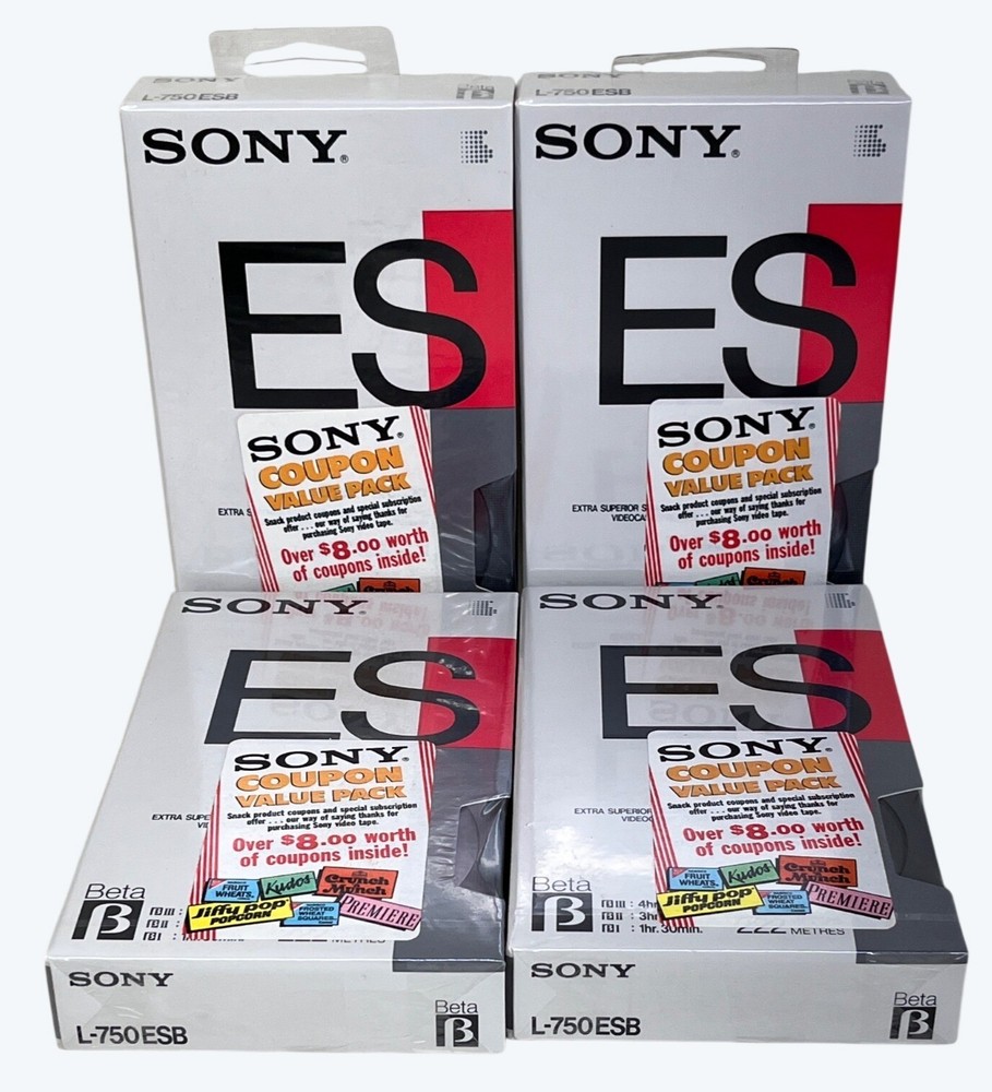 4 New Sealed Sony ES L-750 Dynamicron Beta Betamax Tapes