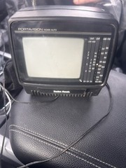 Vintage Radioshack Portavision 5” TV Radio Fm/am 16-126 w Car Adapter 1994 VIDEO